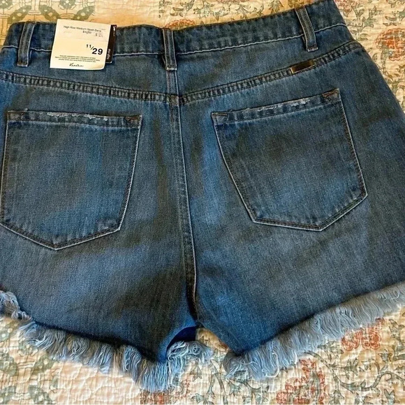 Kancan High Rise Juniors Denim Shorts Size 11. NWT. Measurements in pictures. - Picture 4 of 14